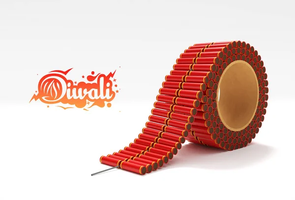 アジアの休日のためのDiwali祭りバンガーのための3Dレンダーディワリクラッカー — ストック写真