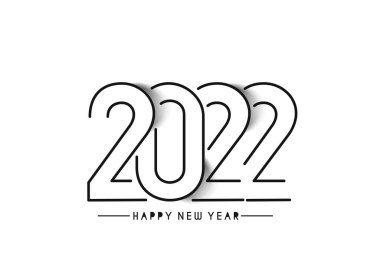 Mutlu yıllar 2022 Metin Tipografi Tasarım Paterni, Vektör illüstrasyonu.
