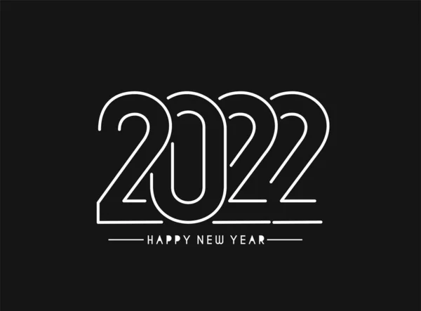 Frohes Neues Jahr 2022 Text Typografie Design Patter Vektorillustration — Stockvektor