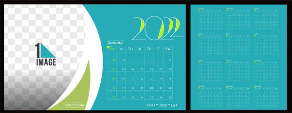 Happy New Year 2022 Calendar New Year Holiday Design Elements — Stock Vector