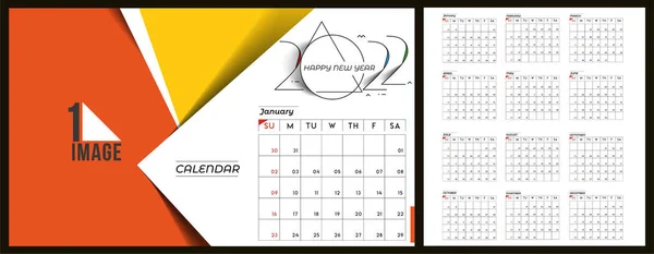 Bonne Année 2022 Calendrier Nouvel Éléments Conception Vacances Pour Les — Image vectorielle