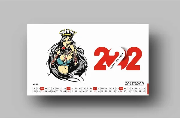 Bonne Année 2022 Calendrier Nouvel Éléments Conception Vacances Pour Les — Image vectorielle