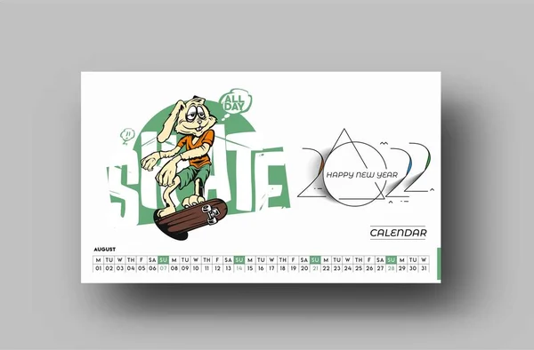 Feliz Ano Novo 2022 Calendário Ano Novo Elementos Design Férias —  Vetores de Stock