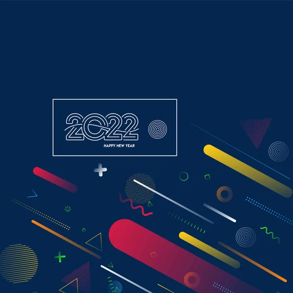 Абстракция Новым Годом 2022 Текст Цветной Шаблон Баннеры Поздравительной Открытки — стоковый вектор