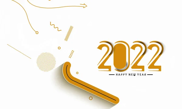Streszczenie Szczęśliwego Nowego Roku 2022 Tekst Kolorowy Szablon Karteczki Okolicznościowej — Wektor stockowy