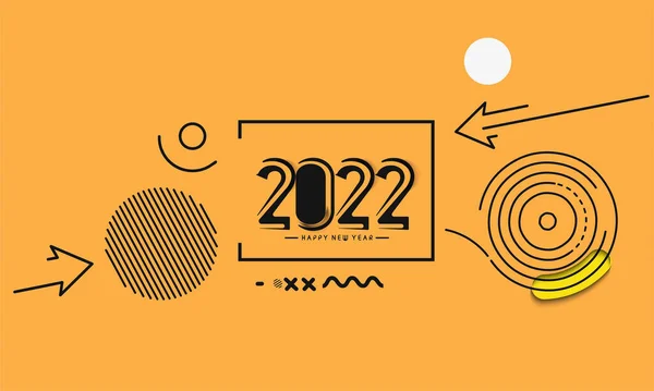 Abstrakt Šťastný Nový Rok 2022 Text Barevné Šablony Pozdrav Bannery — Stockový vektor