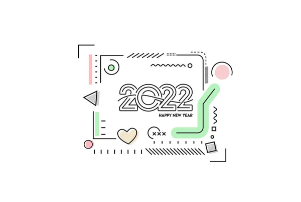 2022 텍스트 Colorful Template Greeting Card Banners Vector Illustration — 스톡 벡터