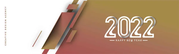 Resumen Feliz Año Nuevo 2022 Texto Colorido Web Banner Plantilla — Vector de stock