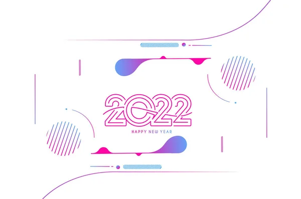 Abstrait Bonne Année 2022 Texte Coloré Modèle Cartes Voeux Bannières — Image vectorielle