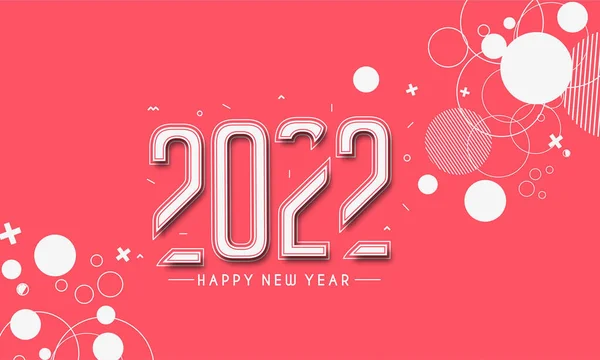 Abstract Happy New Year 2022 Text Colorful Template Greeting Card — Stock Vector
