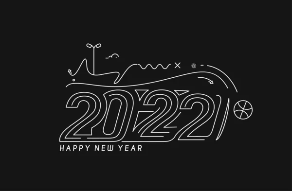 Happy New Year 2022 Text Typography Design Patter Vector Illustration — Stock Vector