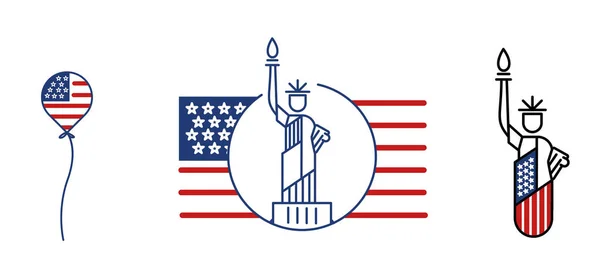 Temmuz Birleşik Devletler Bağımsızlık Günü Abd Özgürlük Anıtı Temmuz Vektör — Stok Vektör
