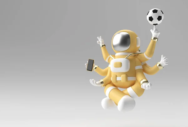 Render Spaceman Astronaut Yoga Χειρονομίες Εικονογράφηση Σχεδιασμός — Φωτογραφία Αρχείου