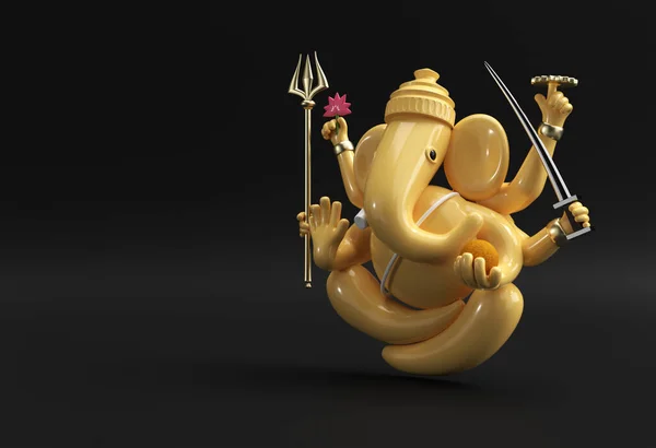 Estátua Deus Hindu Ganesha Festival Religião Hindu Conceito Elefante Ilustração — Fotografia de Stock