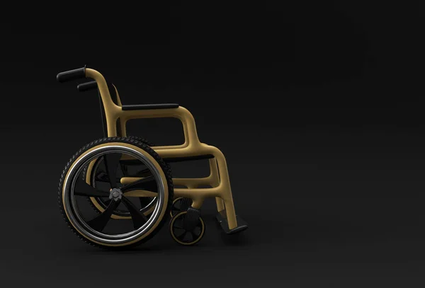 轮椅被隔离了 3D渲染说明 — 图库照片