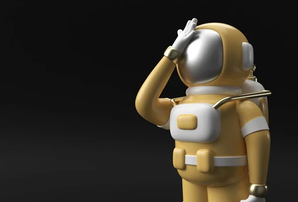 Render Spaceman Astronaut Headache Disappointment Tired Caucasian Shame Gesture Illustration — Stock Photo, Image