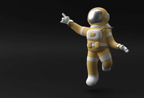 Render Spaceman Astronaut Hand Pointing Finger Gesture Illustration Design — Stock Photo, Image