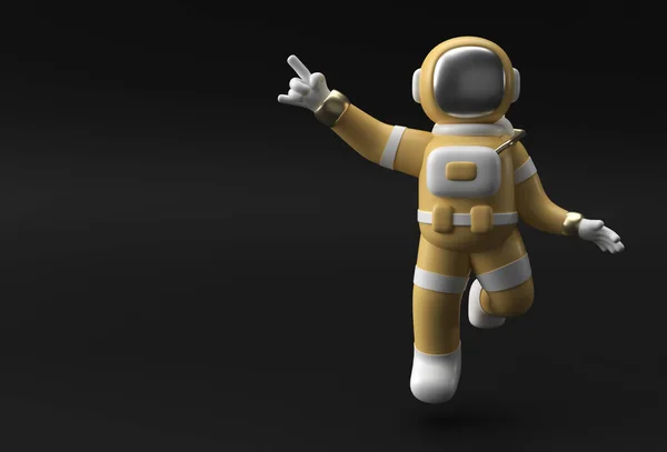 Render Spaceman Astronaut Hand Pointing Finger Gesture Illustration Design — Stock Photo, Image