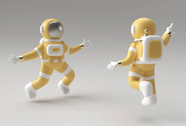 Renderizar Astronauta Salto Acción Ilustración Diseño —  Fotos de Stock