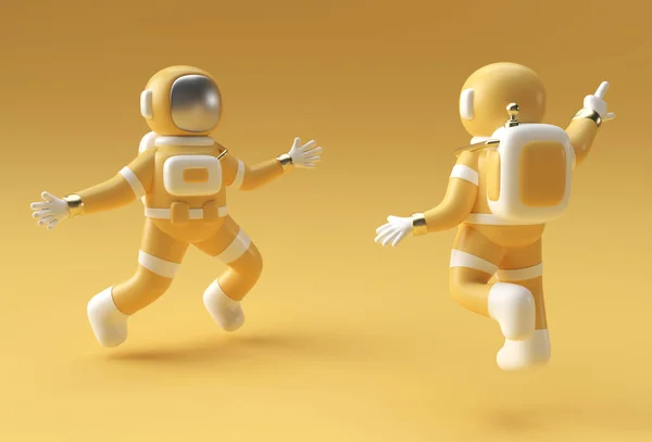 Renderizar Astronauta Salto Acción Ilustración Diseño —  Fotos de Stock