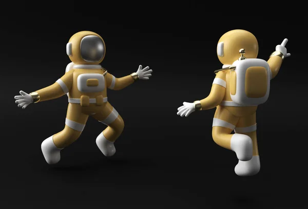 Renderizar Astronauta Salto Acción Ilustración Diseño — Foto de Stock