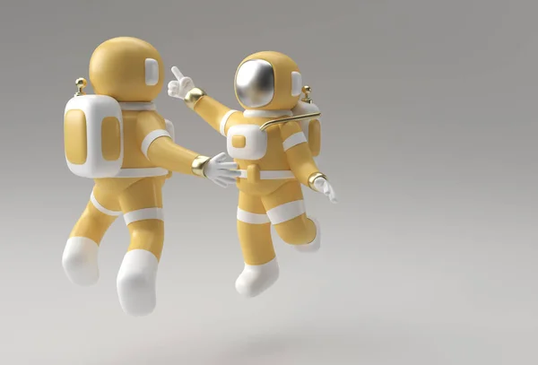 Render Astronaut Springen Actie Illustratie Ontwerp — Stockfoto