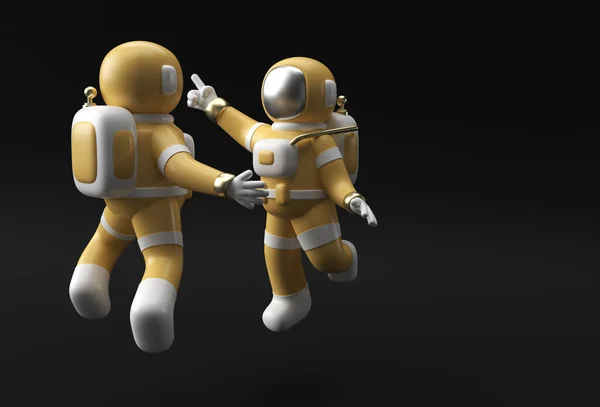 Render Astronaut Hoppa Aktion Illustration Design — Stockfoto