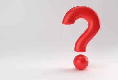 3d Render Soru İşareti Simgesi 3B Resim Tasarım Elemanı.