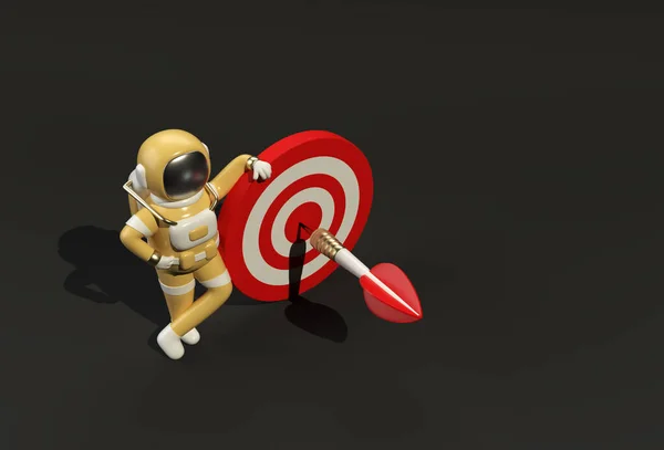 Render Astronaut Met Target Illustratie Ontwerp — Stockfoto