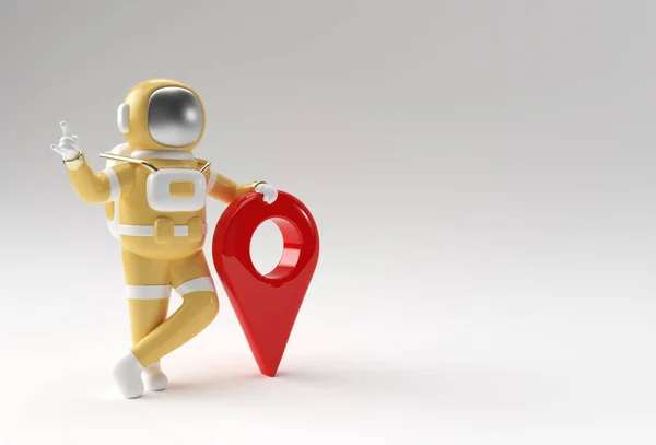 Render Astronaut Map Pointer Illustration Design — 스톡 사진