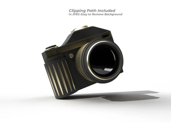 Jpeg轻松组合中包含的3D渲染Slr相机笔头工具创建裁剪路径 — 图库照片
