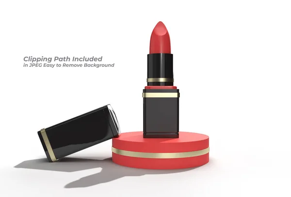 Mockup Dari Lipsticks Minimal Podium Scene Display Products Advertising Design — Stok Foto