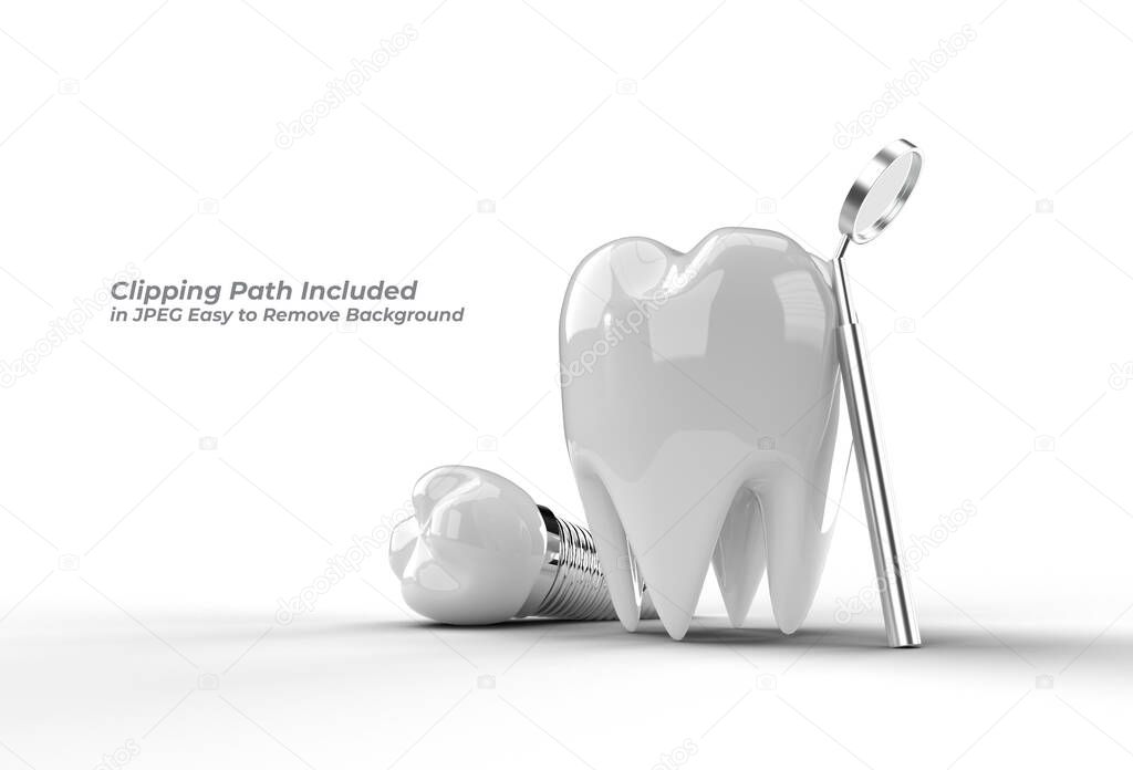 Dental Implants Surgery Concept Pen Tool Created Clipping Path Included in JPEG Easy to Composite.