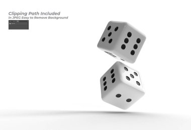 3B Render Düşen Kumarhane Dice Dice Oluşturulan Kırpma Yolu JPEG içerisinde Birleştirilmesi Kolay.