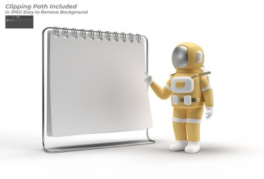 Not Defteri Astronot İşaret Parmak İşaret Aracı Oluşturulan Kırpma Yolu JPEG Kolayca Birleştirilebilir.