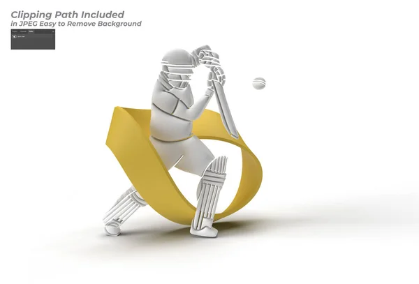 Batsman Strumento Penna Cricket Created Clipping Path Incluso Jpeg Facile — Foto Stock