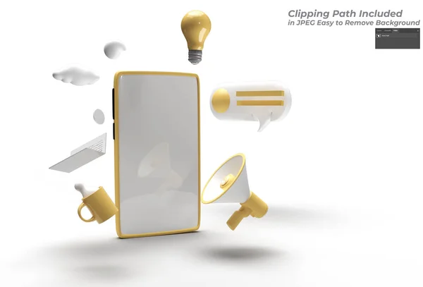 Mobile Mockup Pen Tool Created Clipping Path Jpeg Easy Composite — 스톡 사진