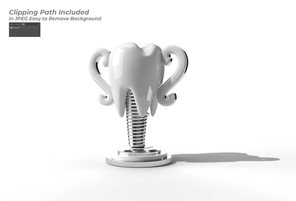Modello Trofeo Dentale Dello Strumento Penna Dente Premolare Creato Percorso — Foto Stock
