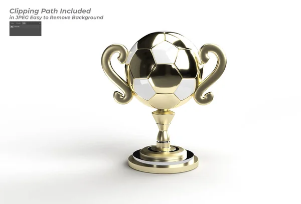 Football Trophy Cup Pen Tool Created Clipping Path Included Jpeg — Stock Photo, Image