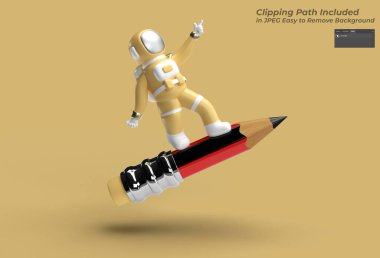 Astronot Kalem Aracı ile Uçmak Oluşturulan Kırpma Yolu JPEG içerisinde Birleşmesi kolay.