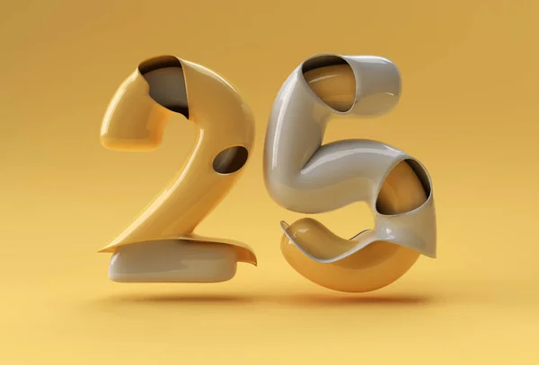 25Th Years Anniversary Celebration Render Illustration Design — Stock Photo, Image