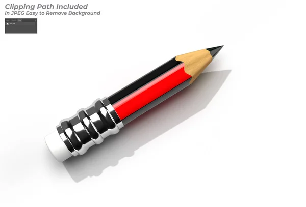 Potloden Met Rubber Pen Tool Created Clipping Path Inbegrepen Jpeg — Stockfoto
