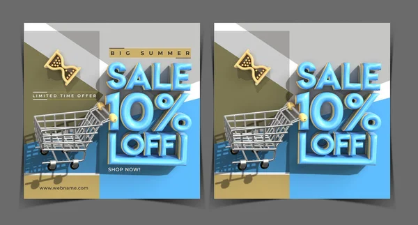 Big Summer Sale Marketing Digital Instagram Post Banner Template — Fotografia de Stock