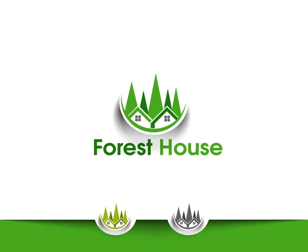 Forest House Web Icons — Stock Vector