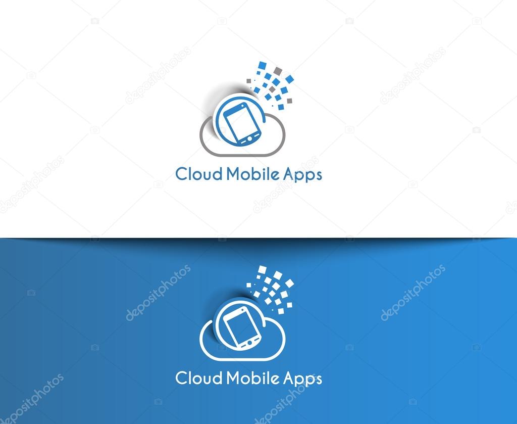 Symbol of Cloud Mobile Apps Logo, vector illustration