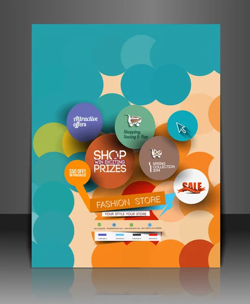 Fahion Centro Comercial Flyer — Vector de stock