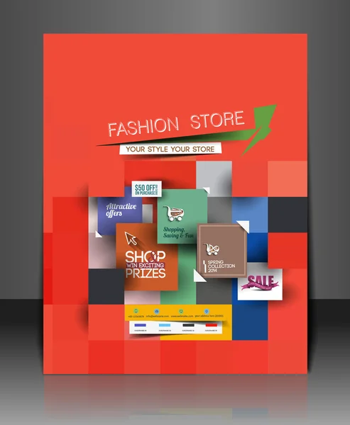 Fahion Centro Comercial Flyer — Vector de stock