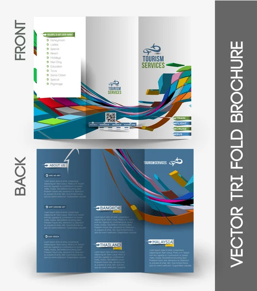 Tri-fold Brochura Elemento de design —  Vetores de Stock