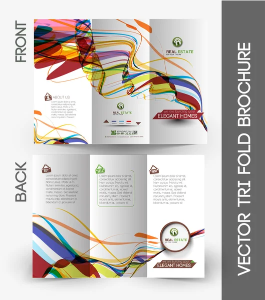 Tri-fold Brochure Design Element — Stock Vector