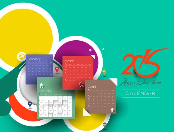 Calendrier Nouvel An 2015 — Image vectorielle